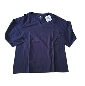 Lilac Bloom Blue V-Shape 3/4 Sleeves Cotton Spandex Top Women's Size X-Large